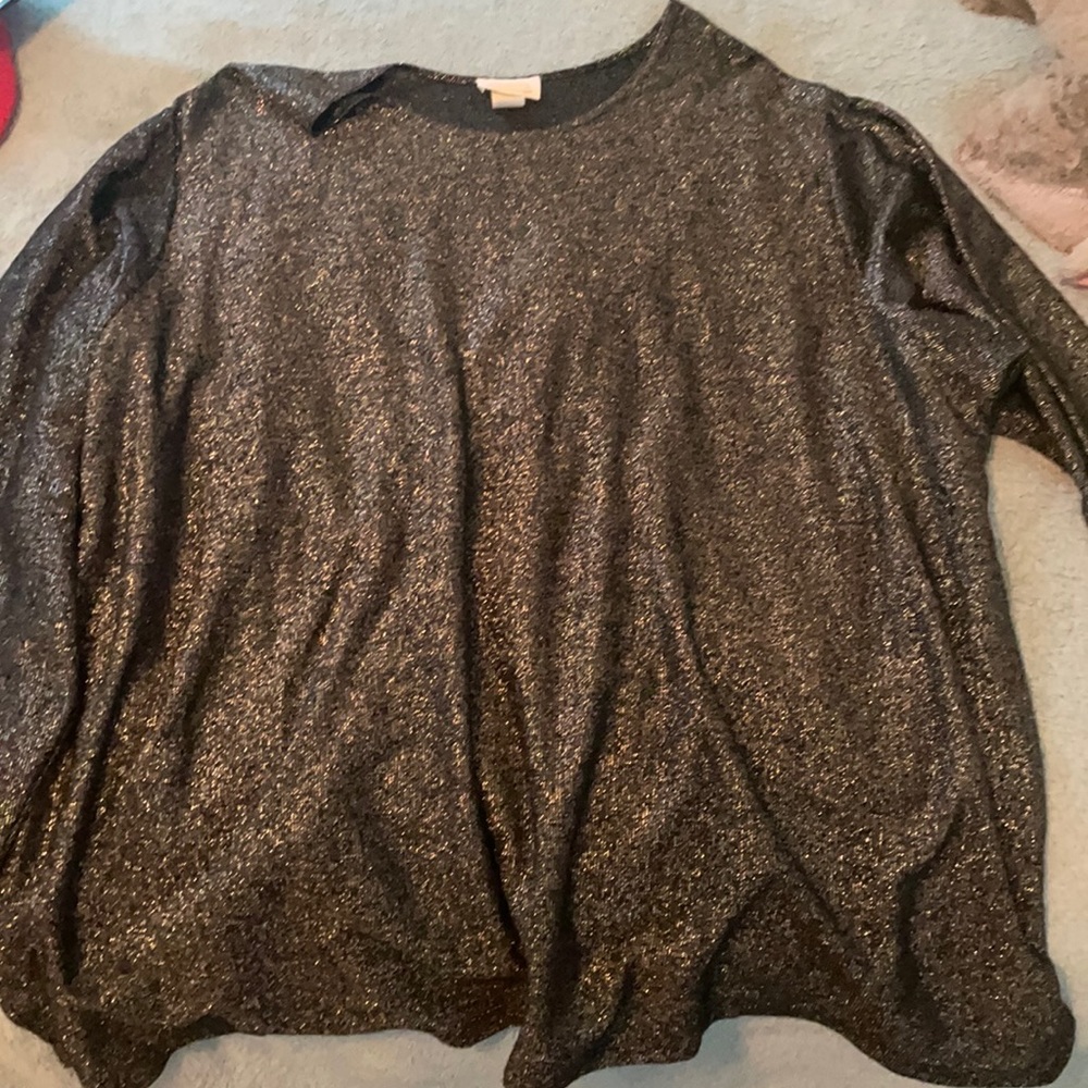 Shiny black top romans size 4x